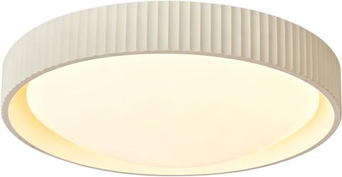 New Modern Milky White LED Flush Mount Ceiling Light – Dimmable, 3-Color