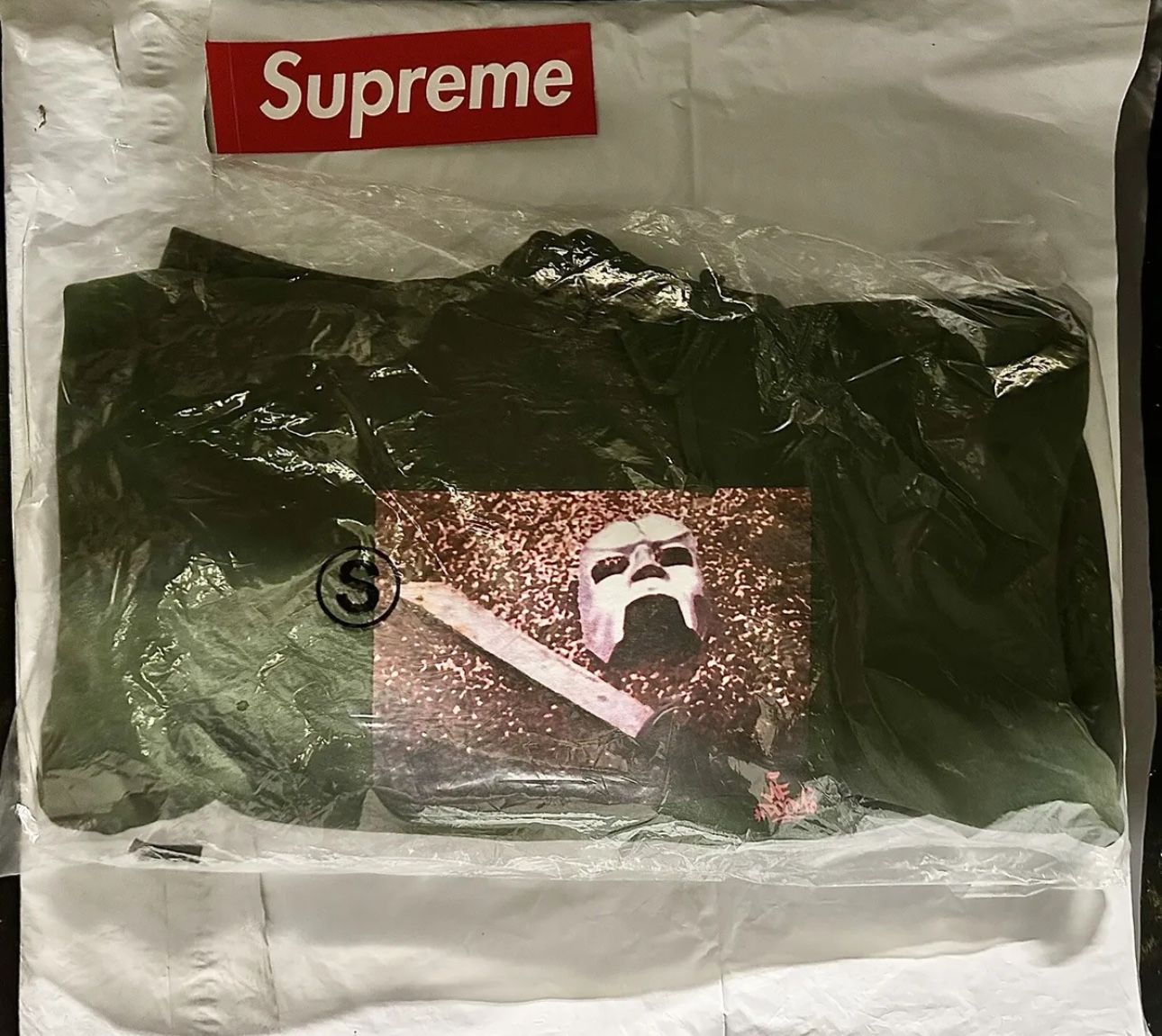 Supreme x MF DOOM Olive Hoodie FW23 In Hand. Size Small