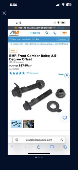 BMR Camber Bolts Never Used