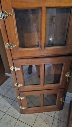 Antique wooden barrister-style DVD STORAGE CASE