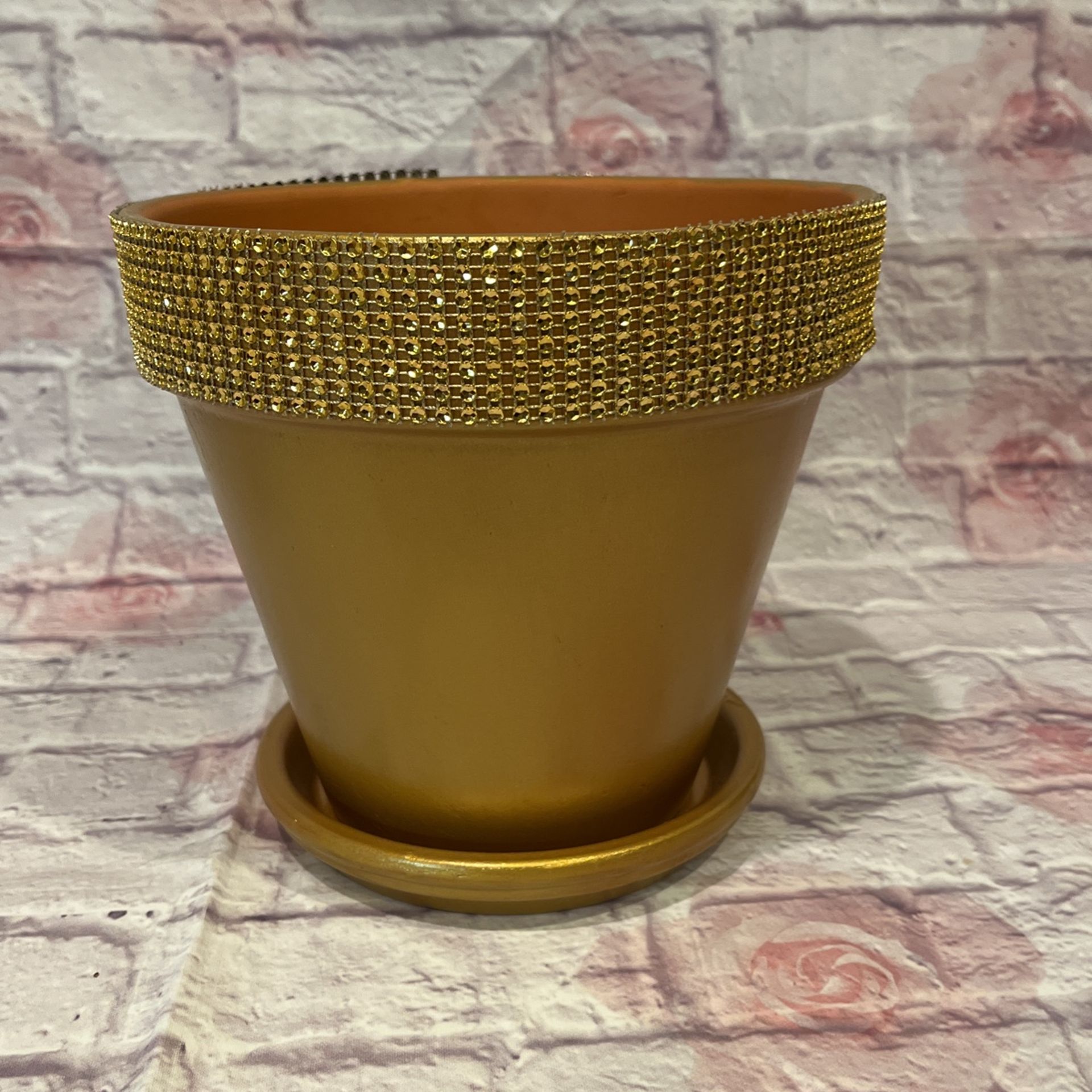 Large Gold Flowers pot