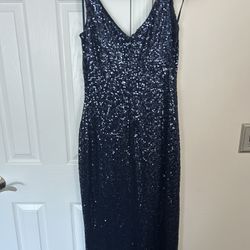 Navy Sequin Evening Gown