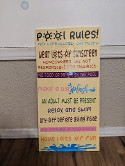 Pool rules sign
