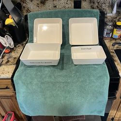 Set Of 4 Ceramic Baking Dishes Various Sizes 