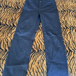 High Rise Straight Leg Black Denim Jeans