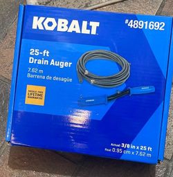 Kobalt 25ft Drain Auger (3/8in x 25ft)