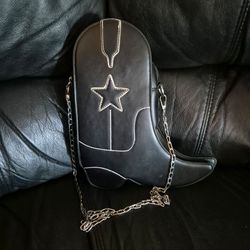 Western Style Cowboy Boot purse in black