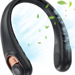 new Neck Fan, Bladeless Wearable Hands-Free Portable Fan, 5200mAh Rechargeable, 360° Cooling with 3 Speeds, Ultra-Quiet Personal Fan LED Display, Idea