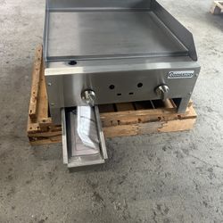 NSF 24” Manual Griddle, Stainless Steel.