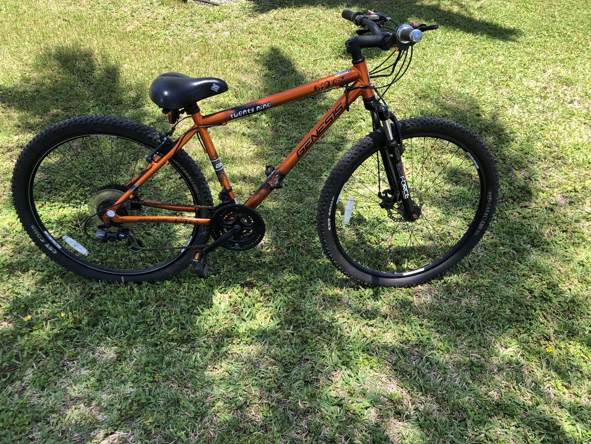 Genesis 29 Big E Z Orange Mountain Bike Bicycle 21 Speed Aluminum