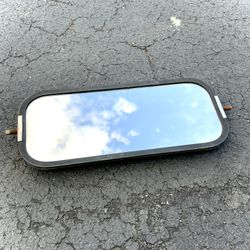 Vintage Chrome Rectangular Mirror Head, Stud Mount