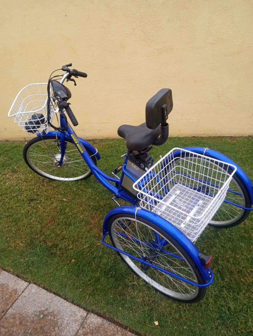 Used One Time And Kept In Side. 36v 36 Volt 3 Wheel Trike 3 Wheel Electric Bike Bicycle