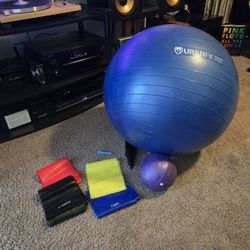 Urbnfit 30" XL & Small Exercise Ball & Stretch Bands