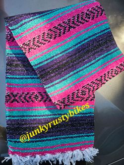 New pink purple falsa Mexican blanket