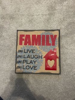 Family Quote Burlap Wall Sign