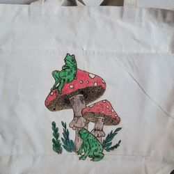 Mushroom Canvas Tote Bag XL 