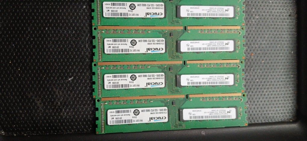 Crucial 4x 4gb 16gb Total Ddr3-16000u Pc3