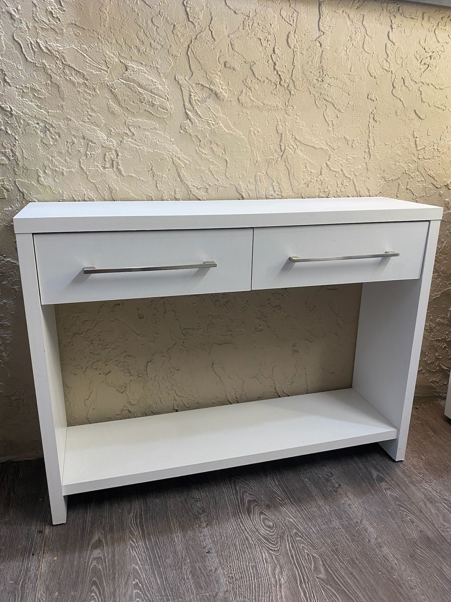 White Office Console Table - Office Entryway Table with 2 Drawers Storage Shelf -Local Delivery for a Fee - See My Items