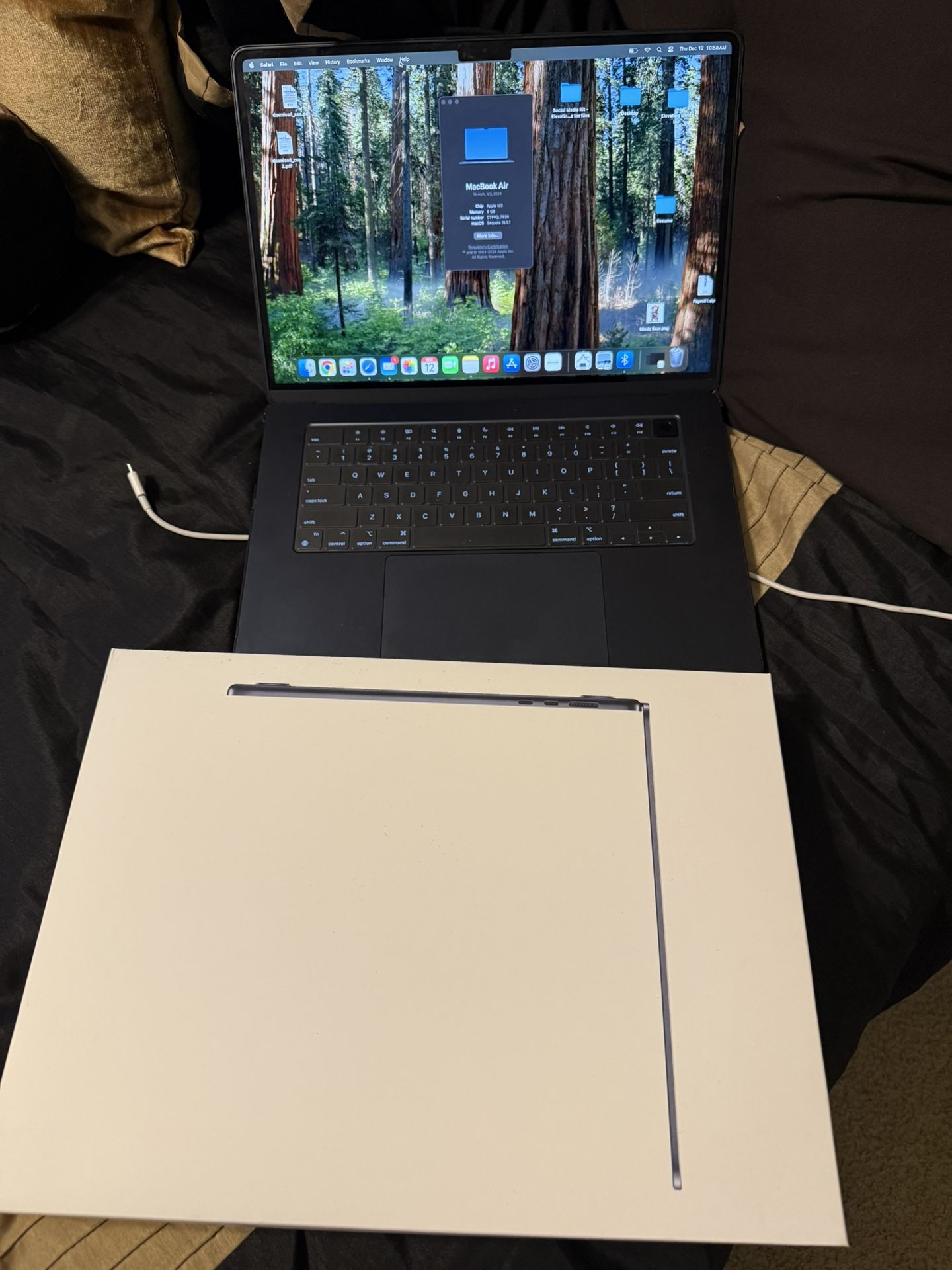 15 Inch Midnight MacBook Air 2024 Model.