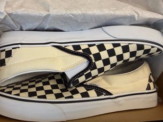 Checkered slip on vans