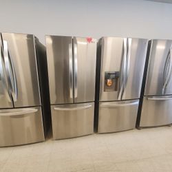 Stainless Steel French Door Refrigerator Used In Good Condition With 90days Warranty 