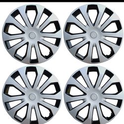 Wheels cover R16 silver black snap on full hub caps
