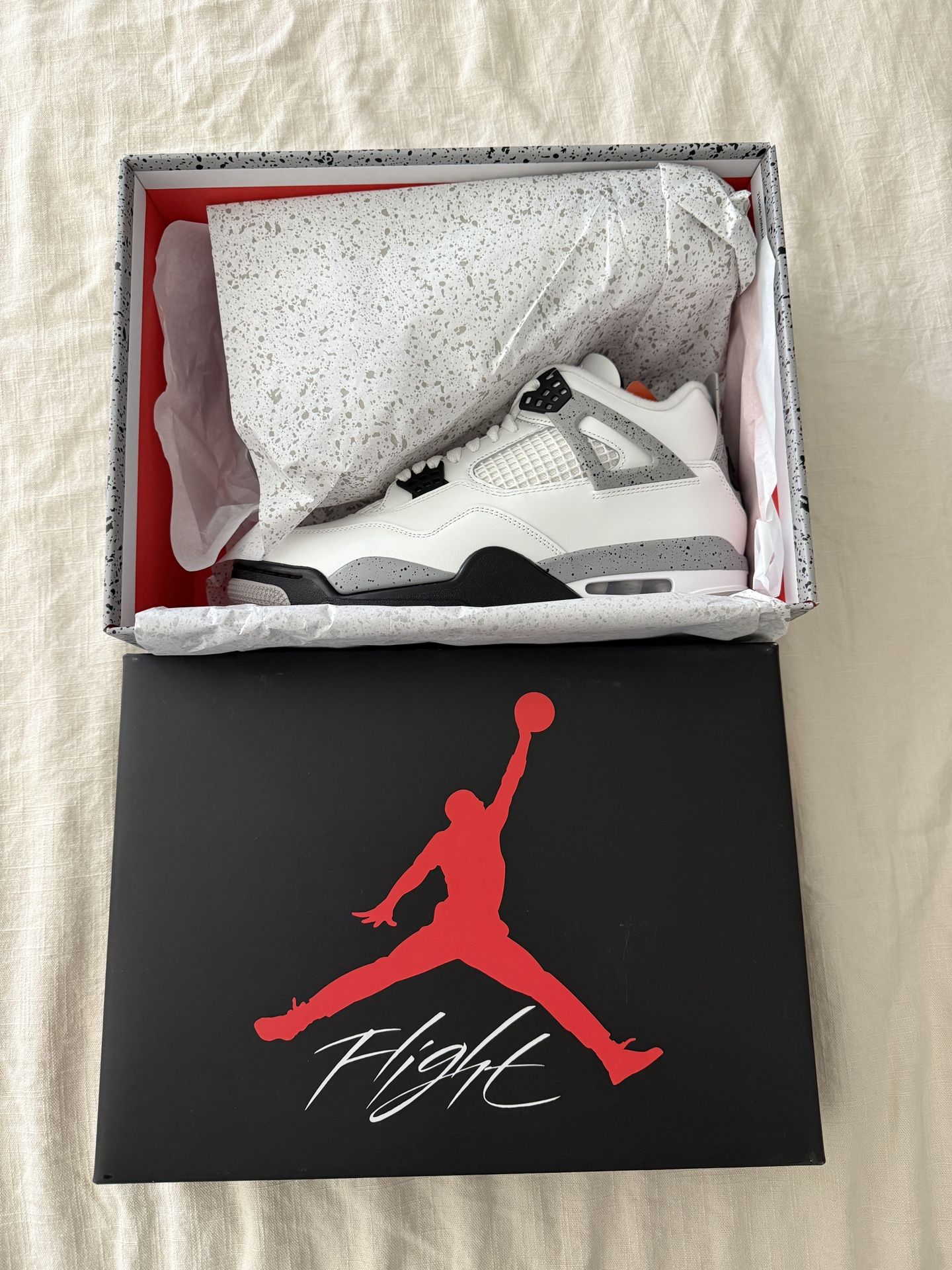 New Nike Jordan 4 Retro White Cement Men’s Size 10.5