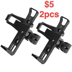 2 Pack Bike Water Bottle Holder, Bicycle Water Bottle Cage with Mount, Screws and Two Velcro Straps for Cycling, Black