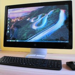 HP 23 Inch Touchscreen All In One PC Intel Duo Core 3.2 GHz 8 GB Ram 250 GB SSD 1080P LCD DVDRW Webcam HDMI Wi-Fi Bluetooth Windows 10 