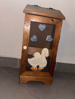 Vintage Wooden Country Goose Potato and Onion Bin