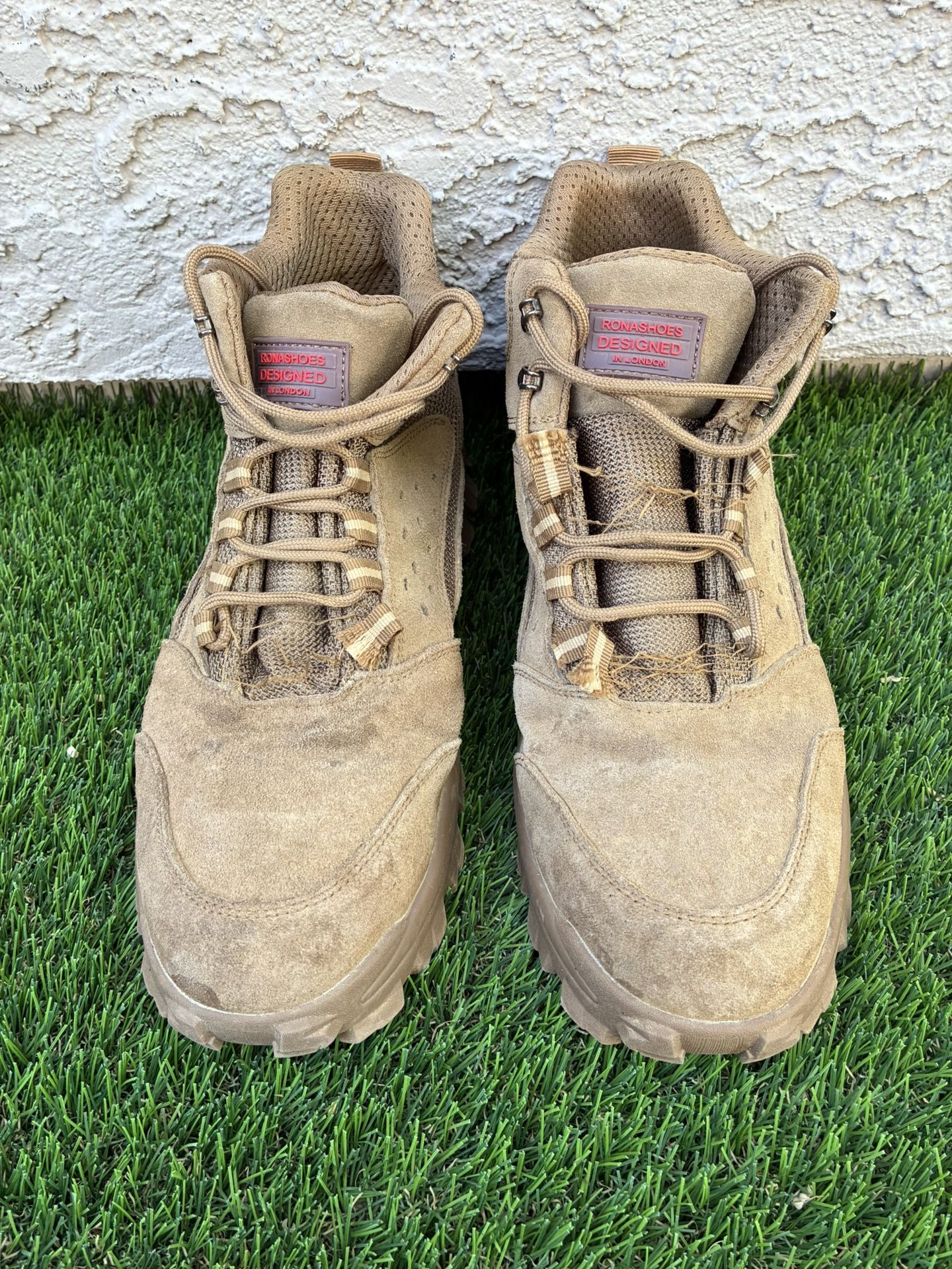 “RONASHOES” Of London, Steel Safety Toe Work Boots. Size 46UK / 12US. Distressed