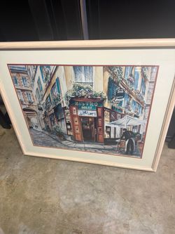 Framed Bistro Odeon Paris Street Scene Print