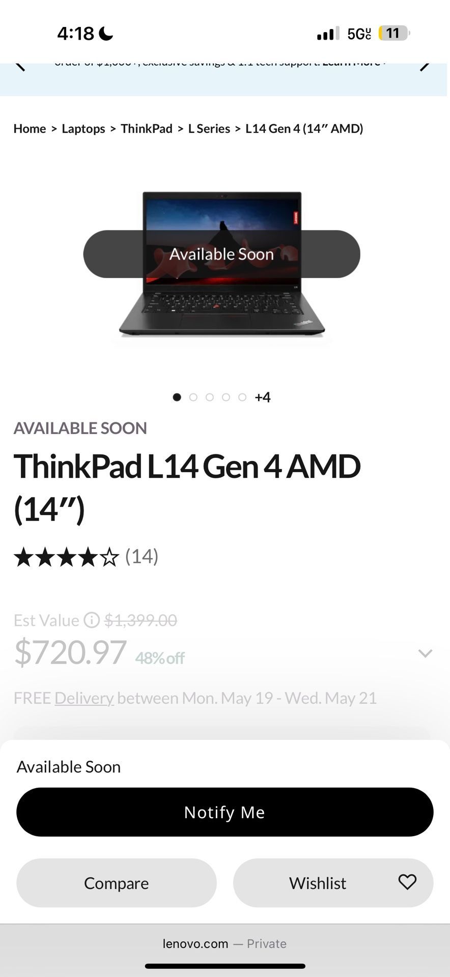Thinkpad L14 Gen 4 AMD (brand New)
