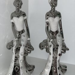 Silver And White  Figurines 