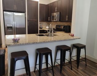 New set of 4 black brown bar stool chairs