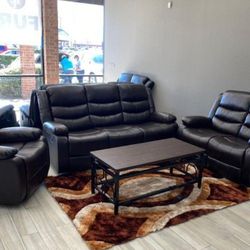 3pc Black Reclining Set 