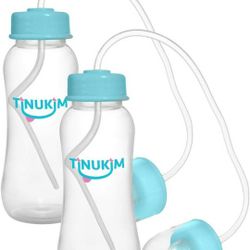  iFeed 9 Ounce Self Feeding Baby Bottle with Tube - Handless Anti-Colic Nursing System, Blue - 2-Pack

