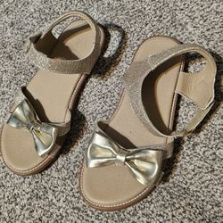 Girls Gold Bow Sandals - Size 12