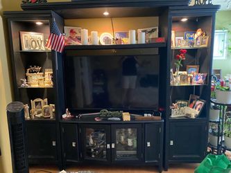 Black Wood Entertainment Center Wall Unit