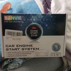 BANVIE Car Alarm System with Remote Start and Smart Push Button Starter