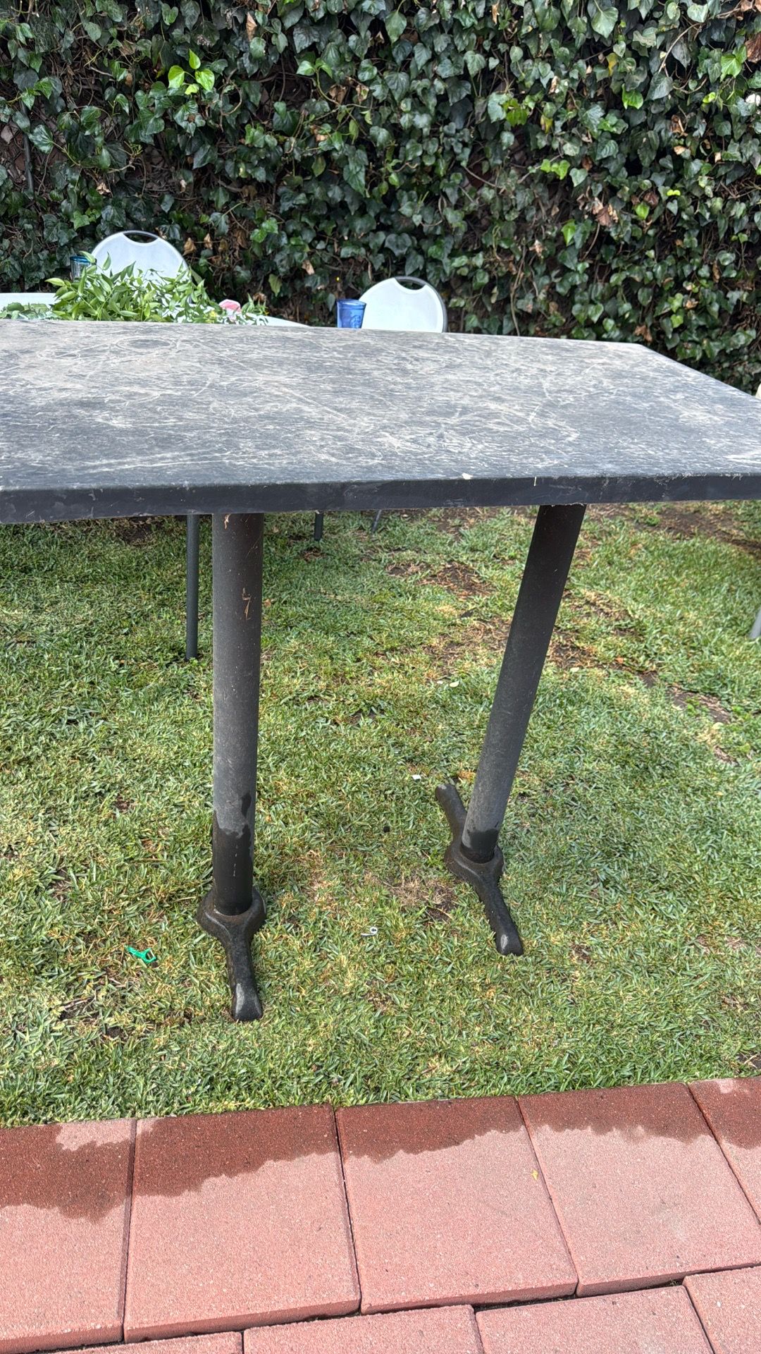 Black metal tables