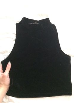 Black velvet crop top from Angl