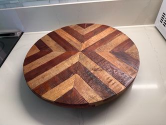 Large Rustic Wood Lazy Susan β 18β Round β Farmhouse / Boho $20