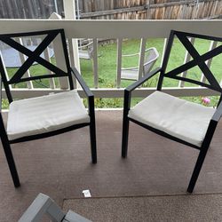 Two Black Metal Chairs