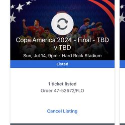 Copa America Finial Ticket Hard Rock Stadium