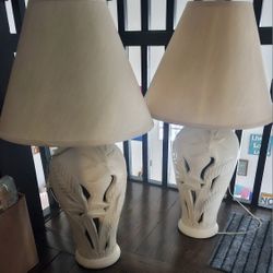 (2) Large Table Top 3-Way Switch Lamps 