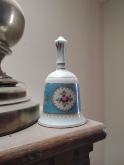 Vintage gold plated porcelain bell