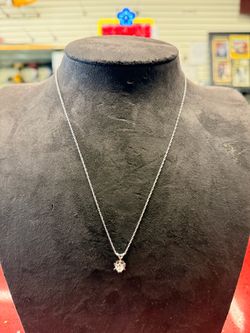 14KT Necklace W/ Natural Diamond Pendant 46243-5