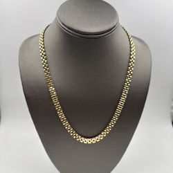 10KT YELLOW GOLD 20” ROLEX LINK CHAIN 21.7GR 6.5MM