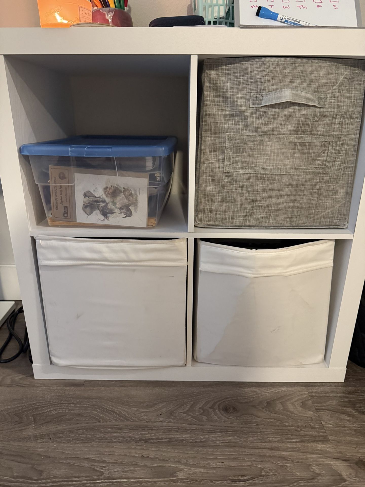 White Four Cube Storage